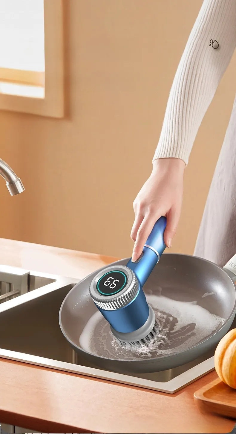 水回りのお掃除をラクにする 多機能電動キッチンブラシ（5アタッチメント付き）